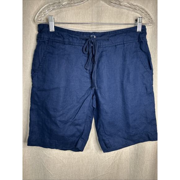 Jones & Co/New York - Women’s 100% Linen Bermuda Shorts - Navy Blue - Size 4 - Picture 1 of 4